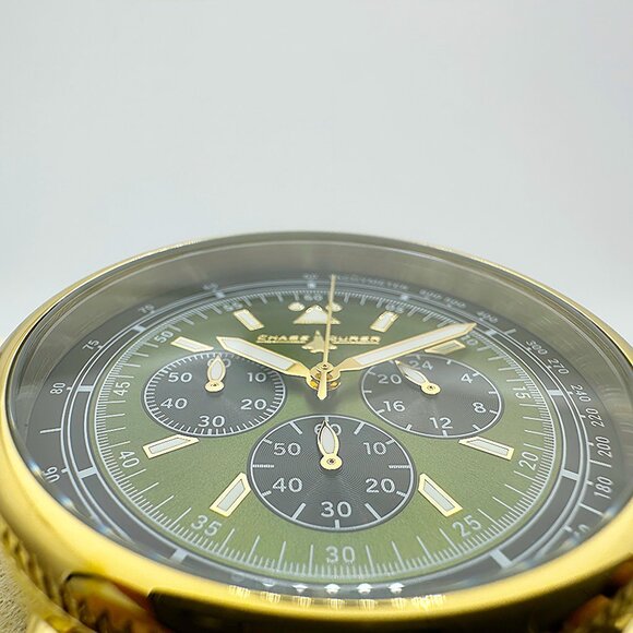 Invicta Chase Durer Flight Aviator 44MM Gold-Tone Case Green Dial Chrono Watch - Picture 4 of 8
